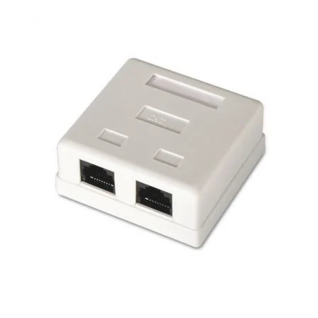 Aisens Roseta de Superficie RJ45 Cat.6 UTP 2 Tomas Blanco